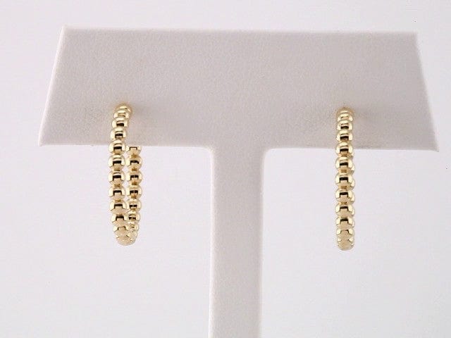 Earrings 14K Yellow Beaded 21 mm Hoop Earrings
