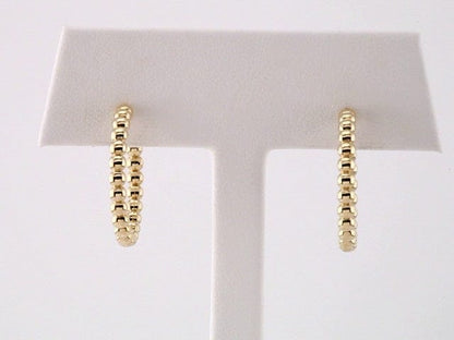 Earrings 14K Yellow Beaded 21 mm Hoop Earrings