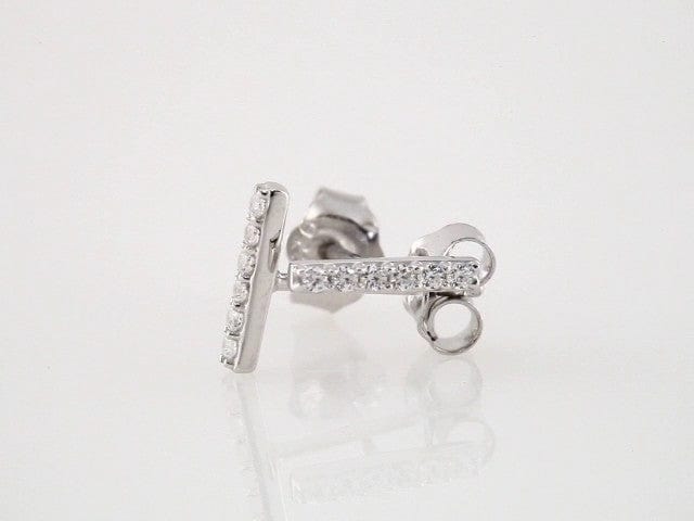 Earrings 14K White 1/10 CTW Natural Diamond Bar Earrings