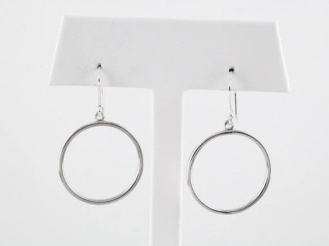Earrings 14K White Circle Earrings