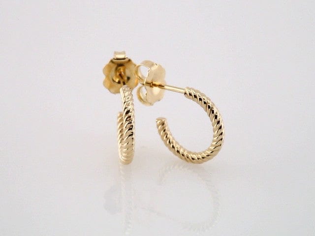 Earrings 14K Yellow Rope 12 mm Hoop Earrings