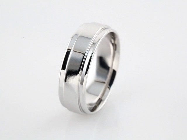 Rings Sterling Silver Inlay 7.5 mm Comfort-Fit Flat Band