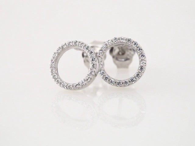 Earrings 14K White 1/5 CTW Natural Diamond Circle Earrings