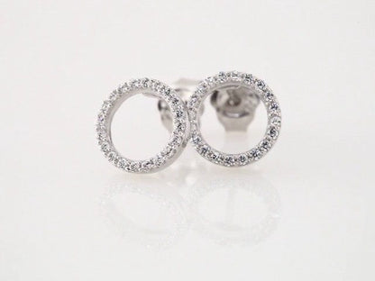 Earrings 14K White 1/5 CTW Natural Diamond Circle Earrings