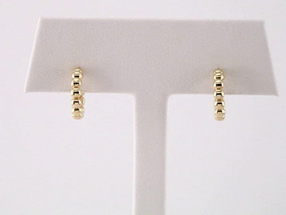Earrings 14K Yellow Beaded 12 mm Hoop Earrings