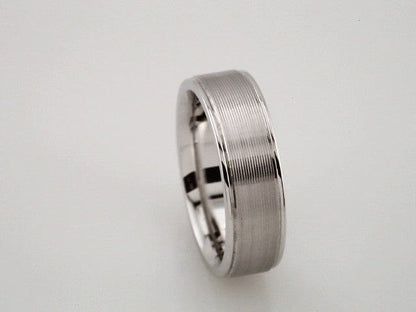 Rings 14K White 6 mm Grooved Band Size 8