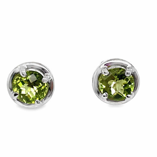 14K WHITE GOLD 2.00 CT TW PERIDOT EARRINGS