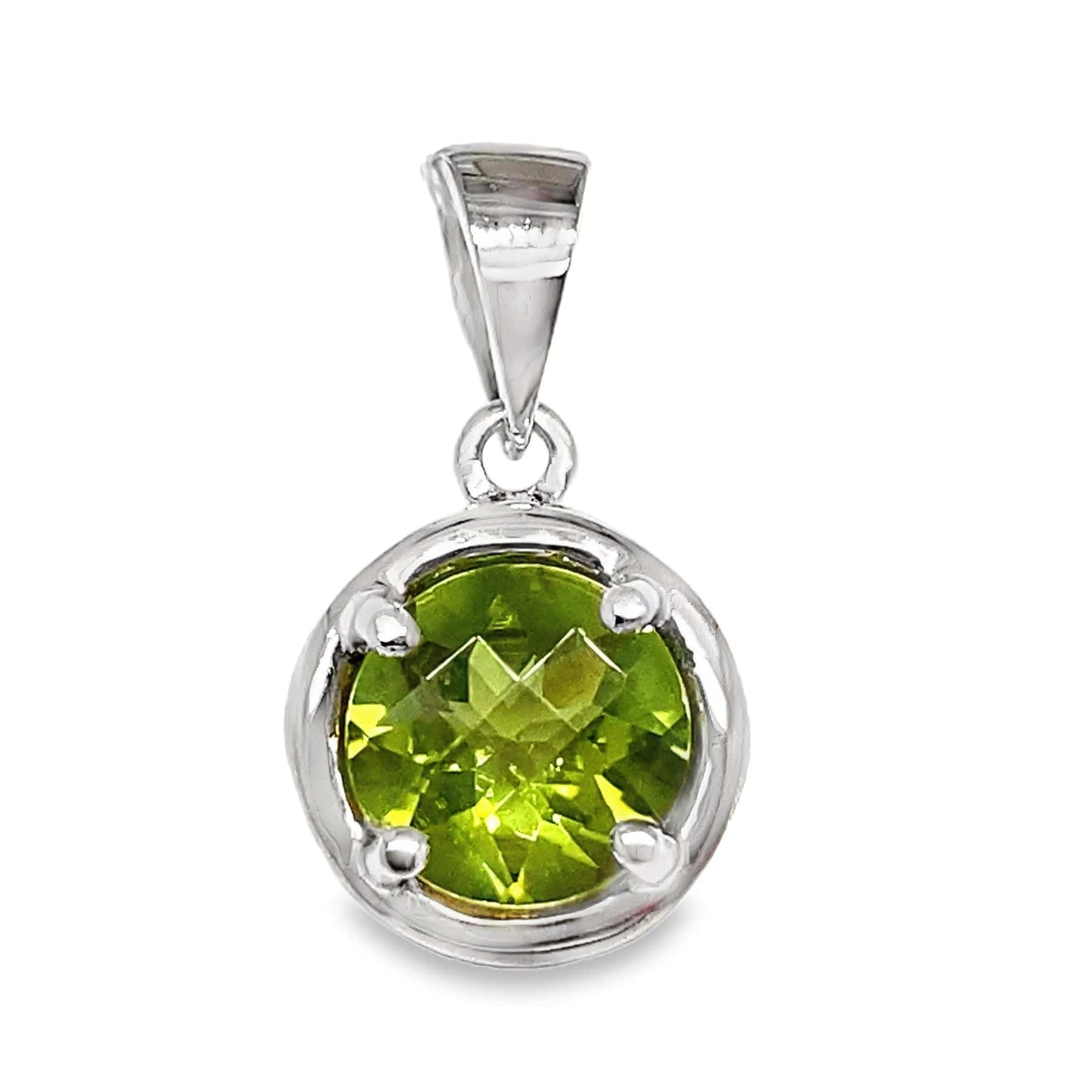 14K WHITE GOLD 1.40 CT PERIDOT PENDANT