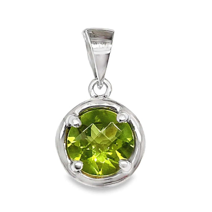 14K WHITE GOLD 1.40 CT PERIDOT PENDANT