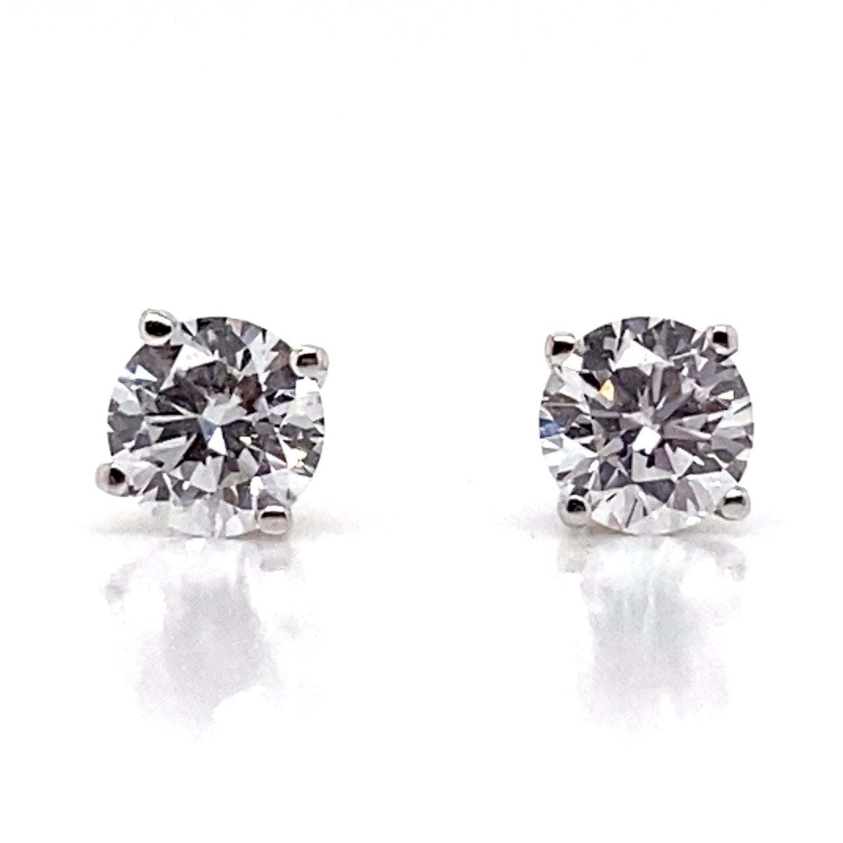 14K WHITE GOLD LAB STUDS DIAMOND 0.50CT