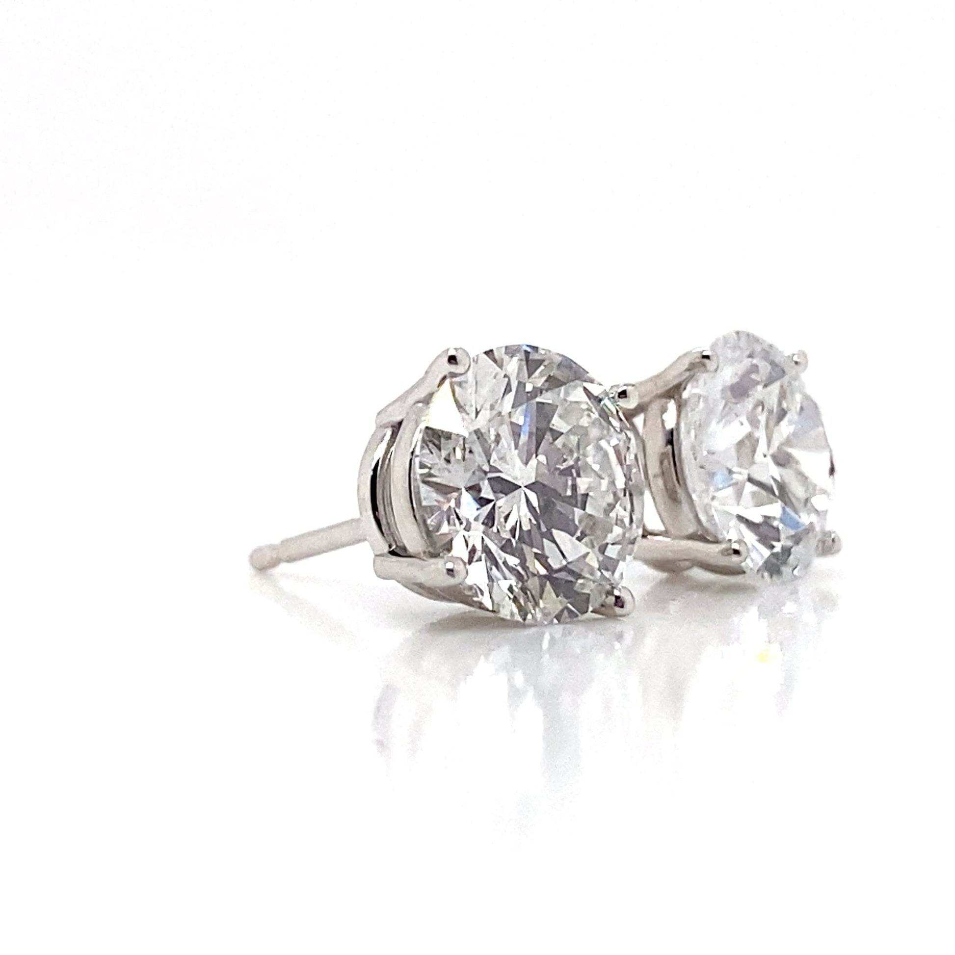 14K WHITE GOLD 3.12 CT TW LAB GROWN ROUND BRILLIANT DIAMOND STUD EARRINGS