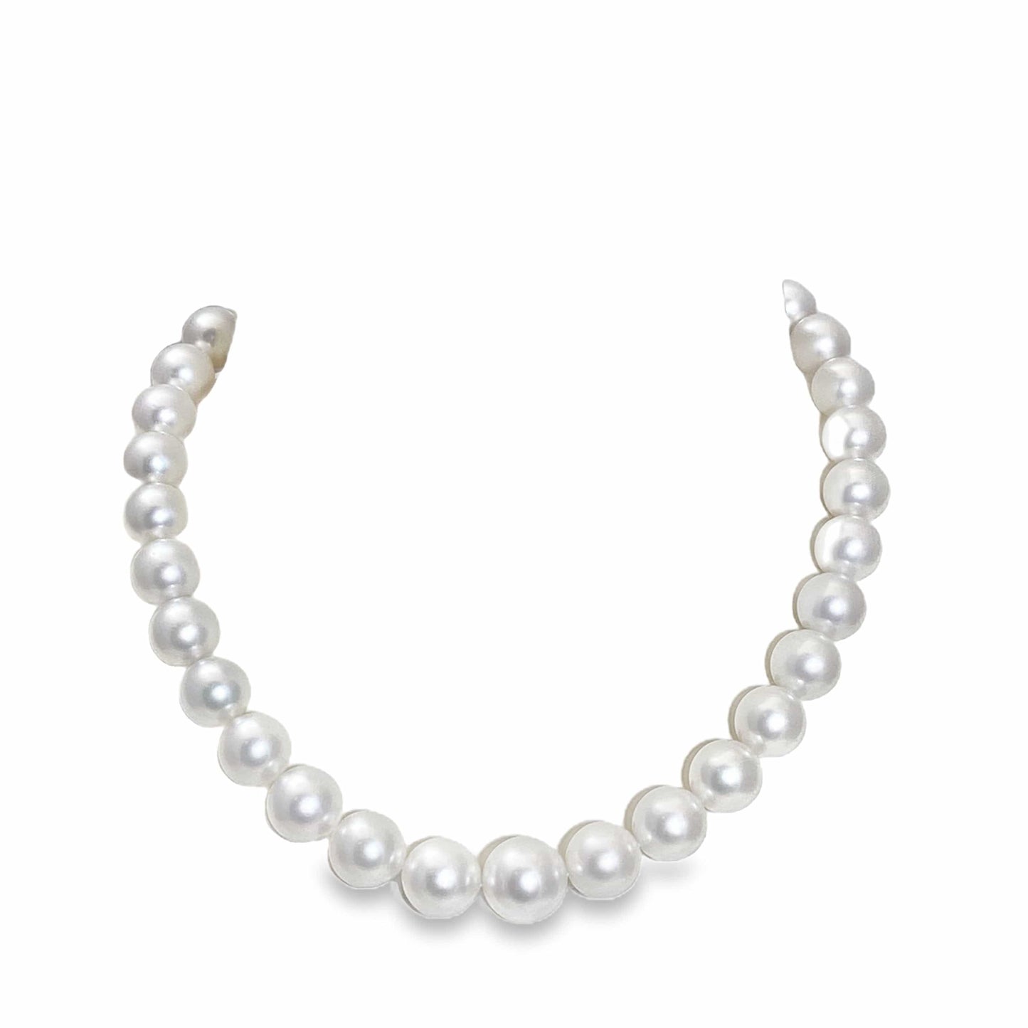 12-15MM SOUTH SEA WHITE ROUND PEARL NECKLACE