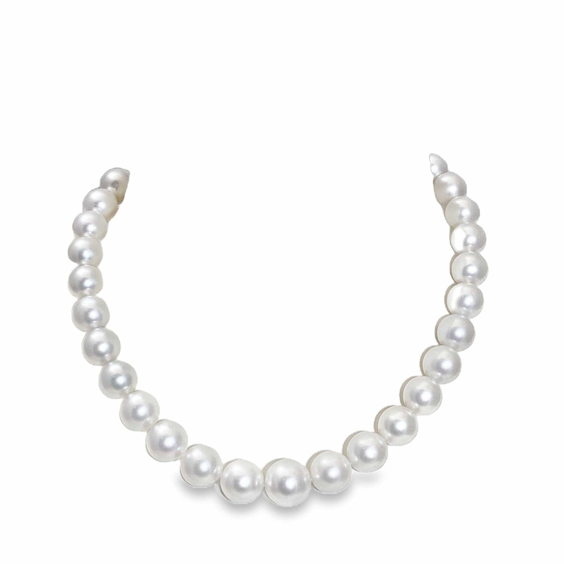 12-15MM SOUTH SEA WHITE ROUND PEARL NECKLACE