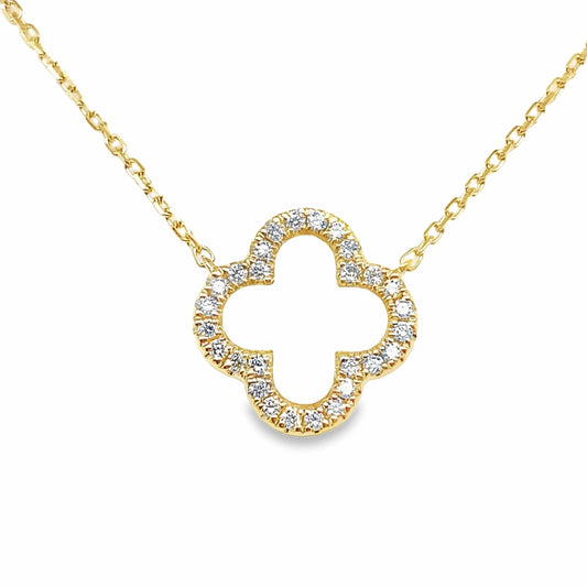 14K WHITE GOLD 1.02 CT MOTHER OF PEARL CENTER .16 CT TW NATURAL DIAMOND ACCENT NECKLACE