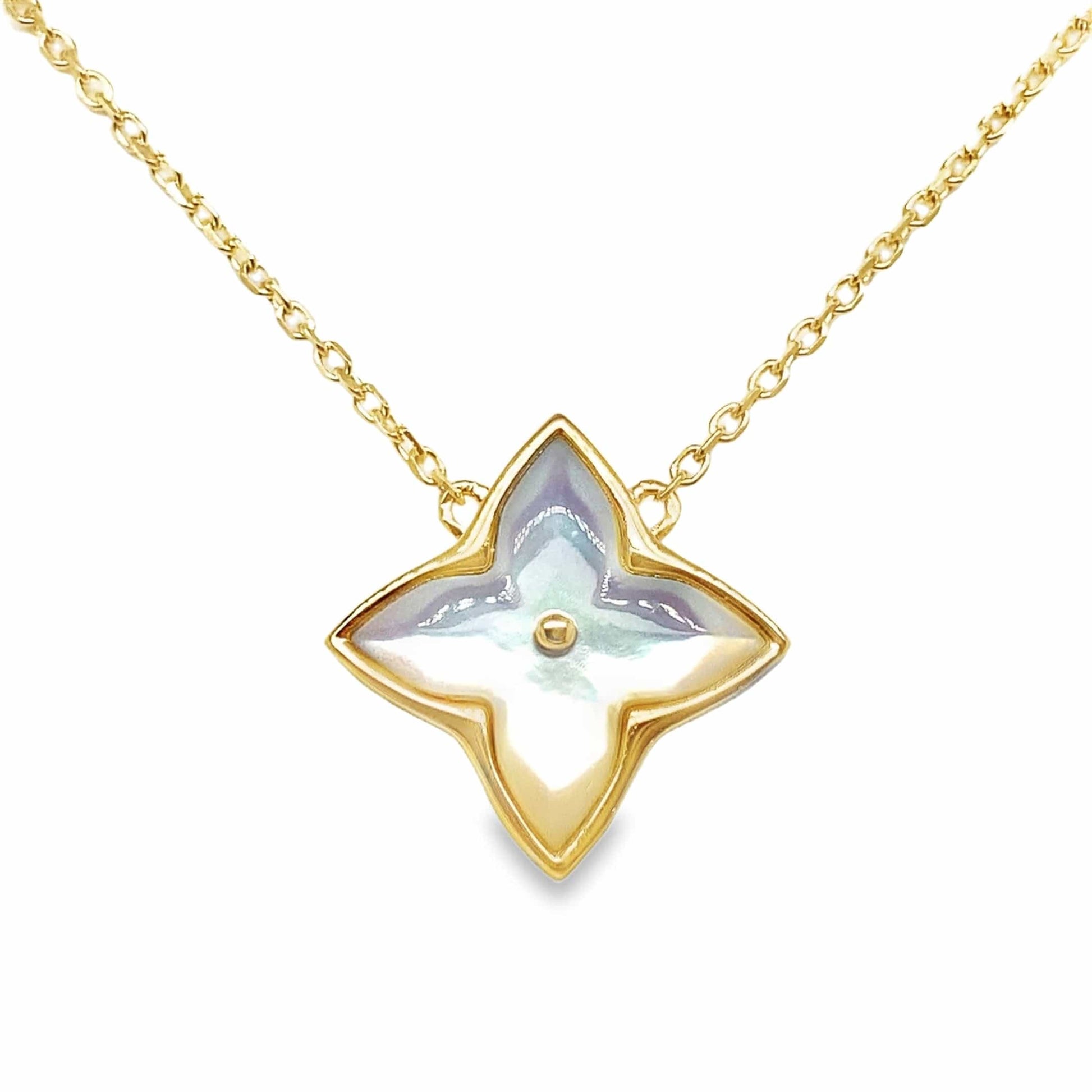 14K YELLOW GOLD 2.00 CT MOTHER OF PEARL NECKLACE