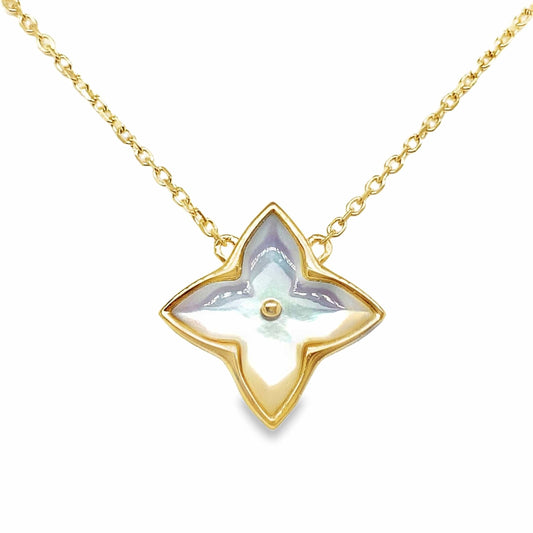 14K YELLOW GOLD 2.00 CT MOTHER OF PEARL NECKLACE