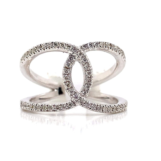 14K WHITE GOLD .36 TW NATURAL DIAMOND ACCENT FASHION RING